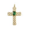 Golden Brass Micro Pave Cubic Zirconia Pendants KK-A209-07B-G-1