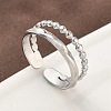 304 Stainless Steel Open Cuff Rings for Women RJEW-A079-04A-P-2