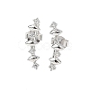 925 Sterling Silver Clear Cubic Zirconia Stud Earrings EJEW-Q032-01G-P-4