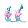 Imitation Fruit Tea Resin Pendants CRES-S359-31-7