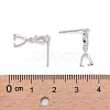 Anti-Tarnish Rhodium Plated 925 Sterling Silver Dangle Stud Earing Settings X-STER-K038-008P-3