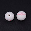 Printed Wood European Beads WOOD-TAC0013-01-2