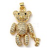 Brass with Cubic Zirconia Pendants KK-K341-37G-1