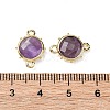 Brass Natural Amethyst Connector Charms KK-Z096-01G-03-3
