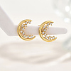 Fashionable Moon Brass Stud Earrings LQ5104-3