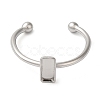 Non-Tarnish 304 Stainless Steel Open Cuff Ring Components X-STAS-I306-02P-2