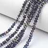 Electroplate Transparent Glass Beads Strands EGLA-A034-T6mm-R07-1