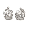 Brass Micro Pave Clear Cubic Zirconia Pendants KK-K349-16P-1