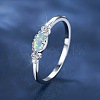 Alloy Rhinestone Plain Band Rings PW-WG1313D-01-1