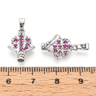 Brass Micro Pave Cubic Zirconia Pendants KK-N257-70P-1