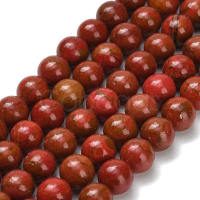 Synthetic Red Jasper Beads Strands G-F826-B02-8mm-1