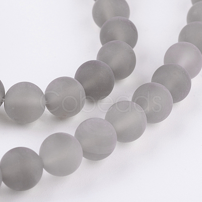 Natural Grey Agate Bead Strands X-G-H055-8mm-1