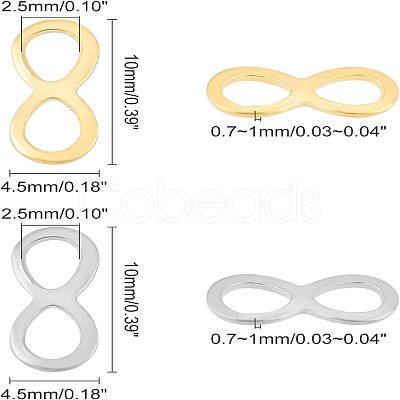 100Pcs 2 Colors 304 Stainless Steel Links Connectors STAS-UN0026-46-1