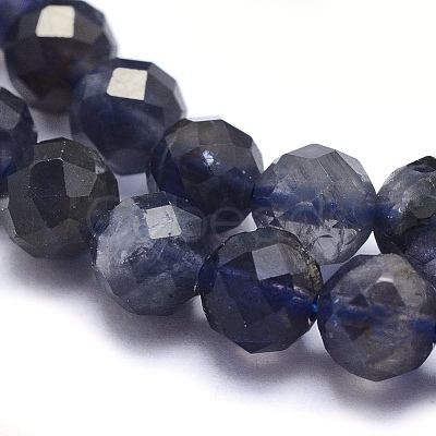 Natural Iolite Beads Strands G-O171-13-5mm-1