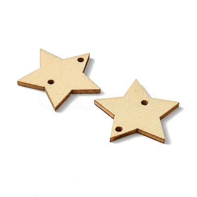 50Pcs Undyed Wood Connector Charms WOOD-FS0001-12B-1