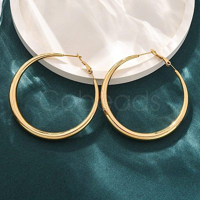 304 Stainless Steel Hoop Earrings EJEW-Z093-01G-02-1
