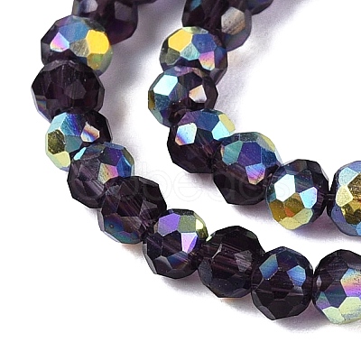AB Color Plated Transparent Glass Rondelle Beads Strands EGLA-T029-2mm-10U-1