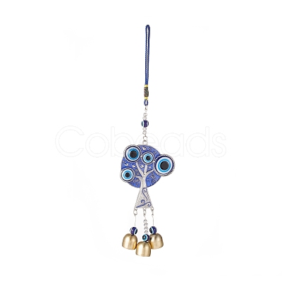 Handmade Lampwork Evil Eye Wind Chines HJEW-C001-09-1