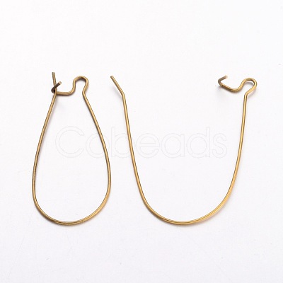 Brass Hoop Earrings Findings Kidney Ear Wires EC221-5NFAB-1