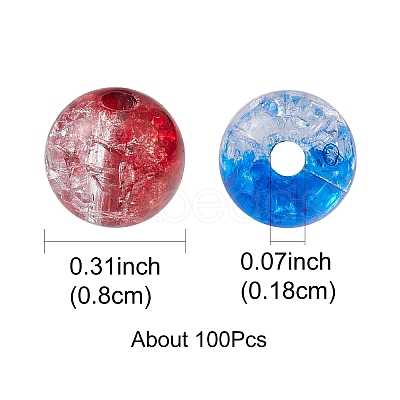 Transparent Crackle Acrylic Beads CACR-YW0001-09A-1