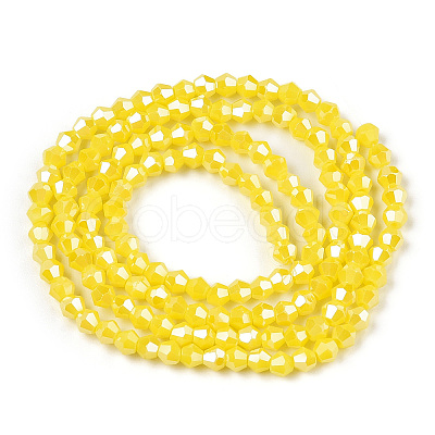 Opaque Solid Color Electroplate Glass Beads Strands EGLA-A039-P2mm-A05-1