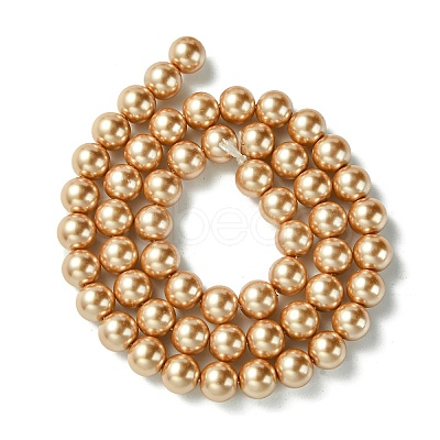 Eco-Friendly Dyed Glass Pearl Round Beads Strands HY-A002-8mm-RB045-1