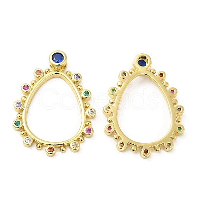 Brass Pave Cubic Zirconia Pendants KK-Z028-03G-1