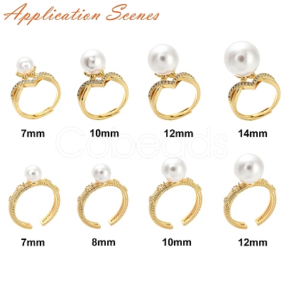 Adjustable Brass Finger Cup Peg Ring Settings ZIRC-I049-03G-1