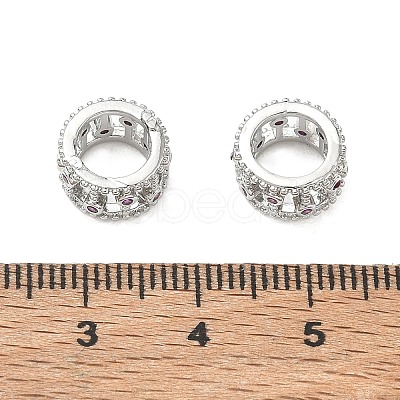 Brass Micro Pave Medium Orchid Cubic Zirconia Beads CU-CBA42CA-08P-1