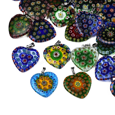 Handmade Millefiori Glass Pendants LK-R005-03-1