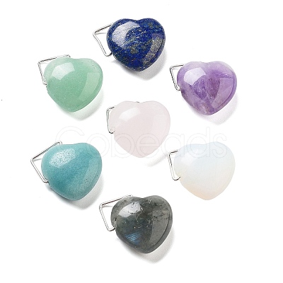 Natural & Synthetic Mixed Gemstone Pendants G-K371-02P-1
