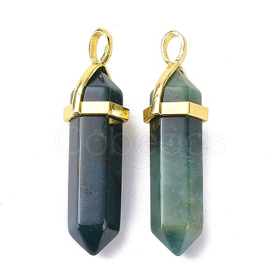 Natural Indian Agate Pointed Pendants G-G025-01G-18-1