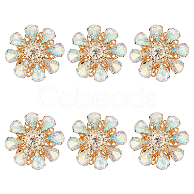 6Pcs Acrylic Rhinestone Buttons DIY-FG0004-60B-1