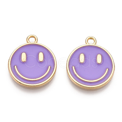 Light Gold Tone Alloy Enamel Pendants ENAM-N056-197G-1