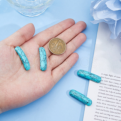 4Pcs Dyed Synthetic Turquoise Bridge Connector Charms TURQ-DC0001-05-1