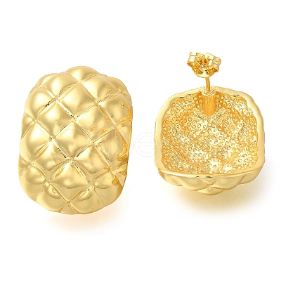 Rack Plating Rectangle Brass Stud Earrings EJEW-I310-06G-1