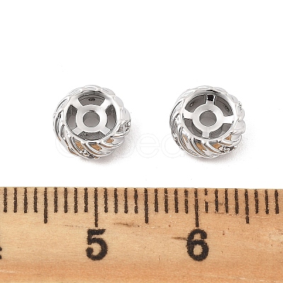 Brass Micro Pave Clear Cubic Zirconia Spacer Beads LS-KK-K371-31P-1