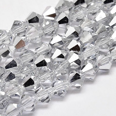 Imitate Austrian Crystal Electroplate Bicone Glass Faceted Bead Strands LS-GLAA-F029-4x4mm-B01-1