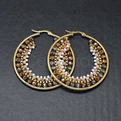 304 Stainless Steel Hoop Earrings X-EJEW-O090-F05-1