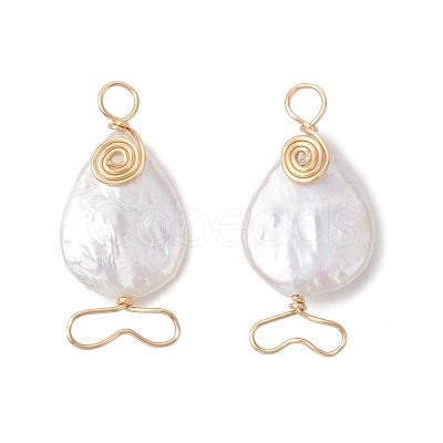 Natural Keshi Pearl Pendants PALLOY-JF05148-1
