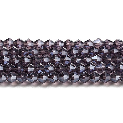 Transparent Electroplate Glass Beads Strands LS-GLAA-F029-4mm-C04-1