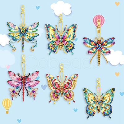 DIY Diamond Painting Butterfly Keychain Kits PW-WGC0FFB-01-1