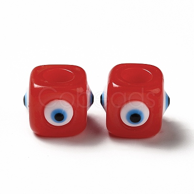 Resin Evil Eye European Beads RESI-A021-06-1