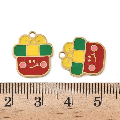 Christmas 304 Stainless Steel Enamel Pendants STAS-Z093-08O-G-1