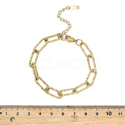 304 Stainless Steel Paperclip Chain Bracelets for Women BJEW-Q040-02G-1