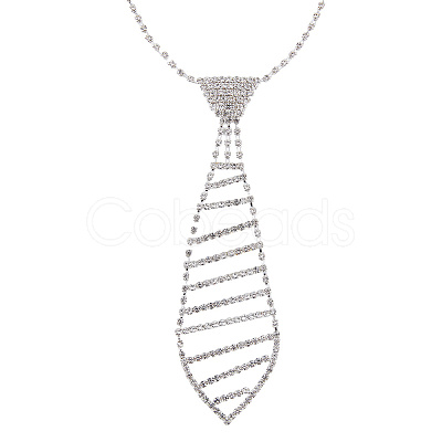 Rhinestone Cup Chain Necklaces NJEW-WH20003-004-1