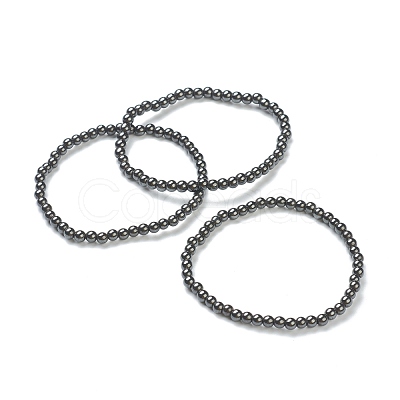 Synthetic Non-magnetic Hematite Beaded Stretch Bracelets BJEW-D446-A-22-1