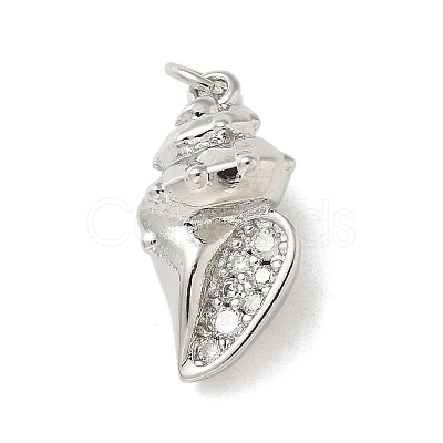Brass Micro Pave Clear Cubic Zirconia Pendants KK-U046-02P-06-1