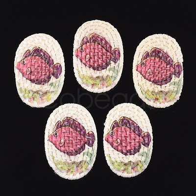 Handmade Reed Cane/Rattan Woven Beads WOVE-T006-116-1