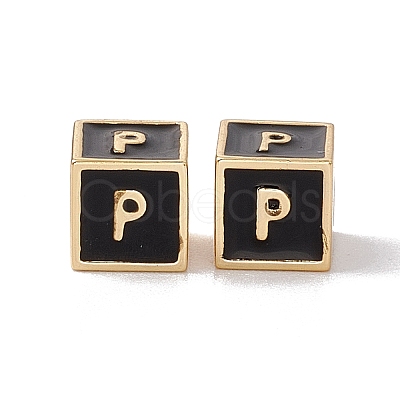 Rack Plating Brass Enamel Beads KK-B060-04G-01P-1